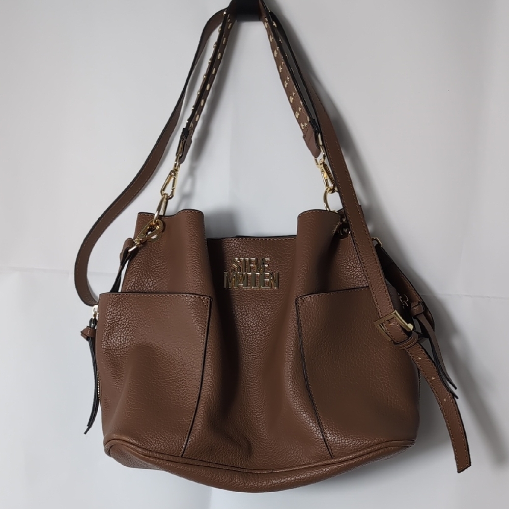 Steve Madden Brown Slouchy Shoulder Bag with Braided Straps